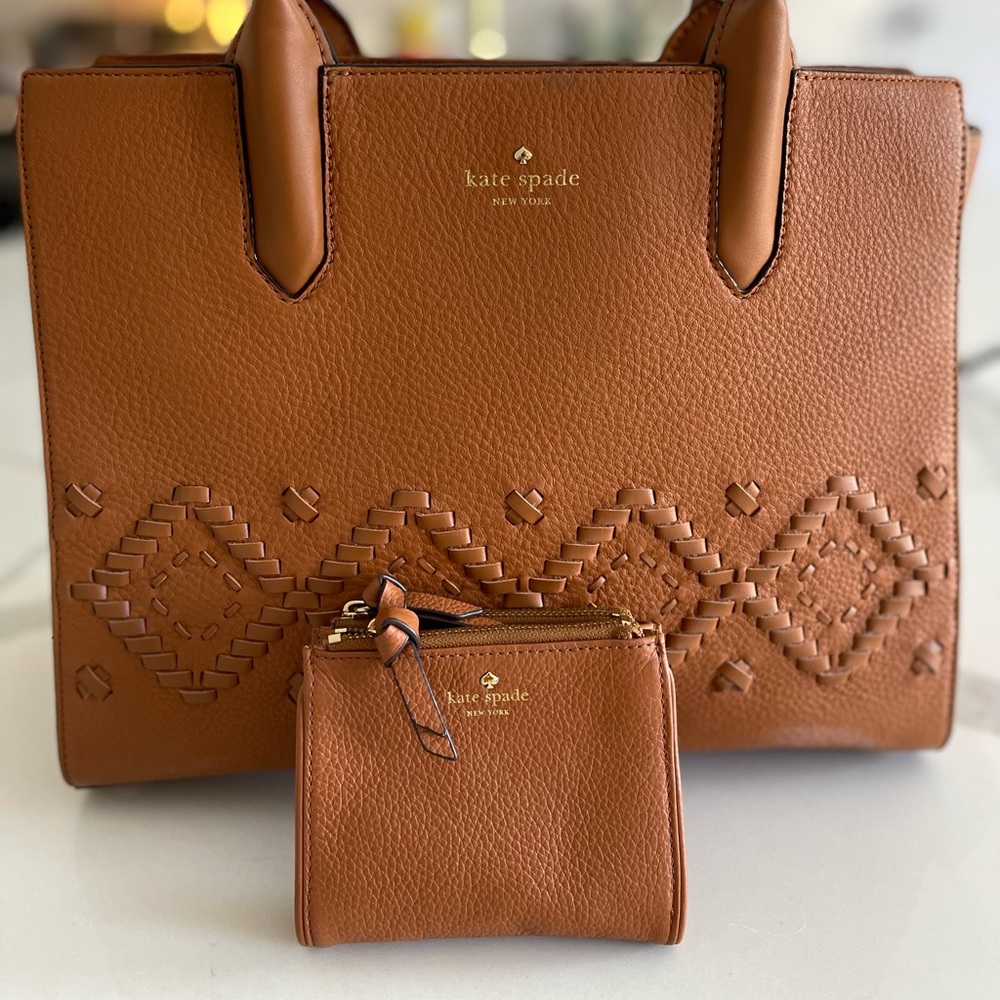 Kate Spade Brown Tote w/matching wallet.